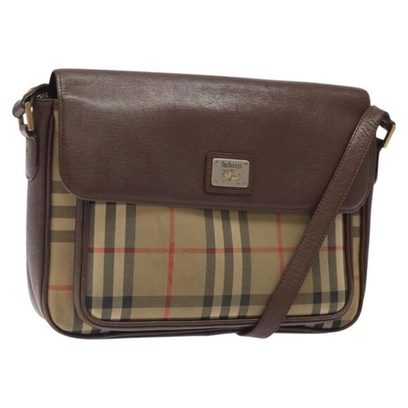 Burberrys Nova Check Shoulder Bag Canvas Beige Auth BA1938 - Picture 1 of 15